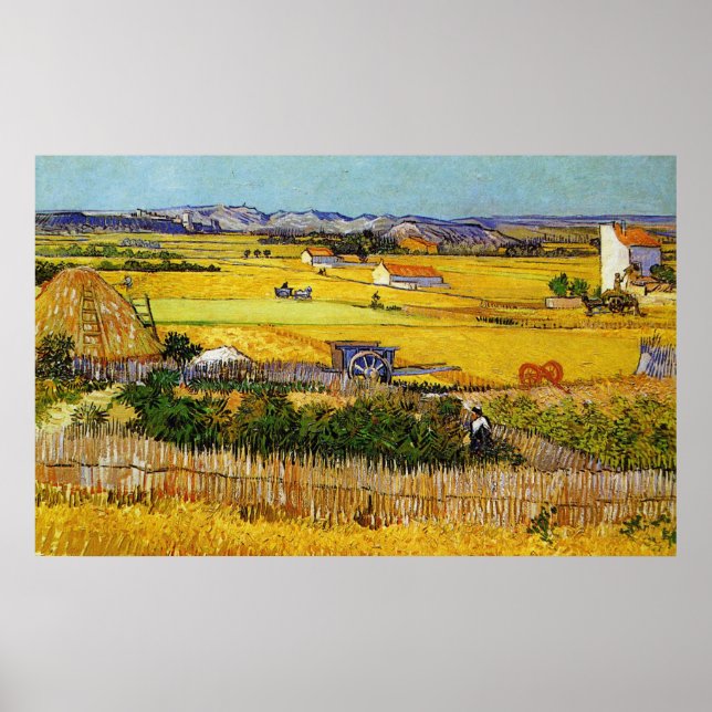 A Harvest scene poster by Vincent van Gogh (Frente)
