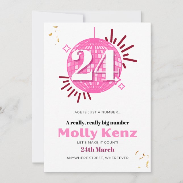 A idade é apenas um número de cartões de aniversár (Frente)