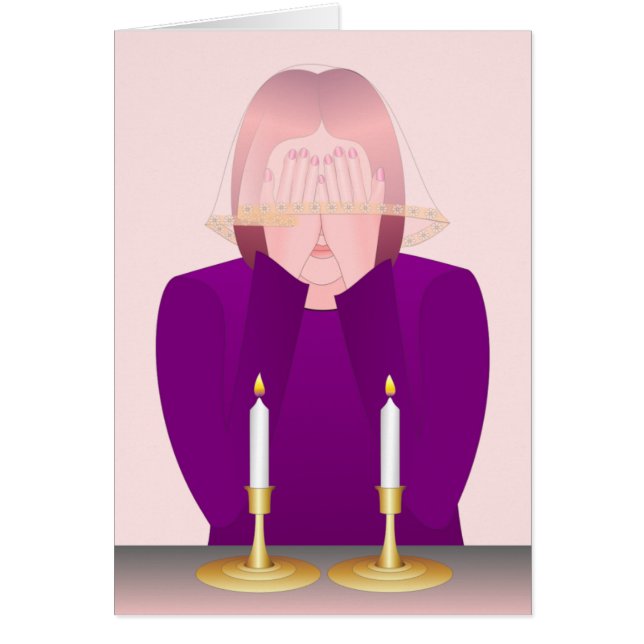 A iluminação Shabbat Candles o cartão (Frente)