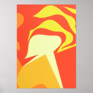 A Impressão de Arte Abstrata Amarela Desconhecida 