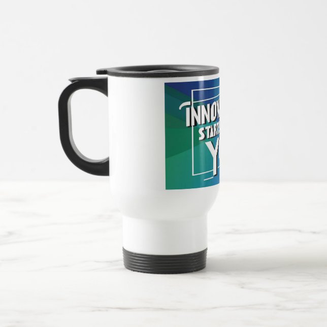 A Inovação Começa Com Você caneca de viagem 3 (Esquerda)