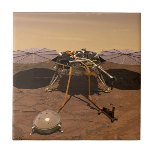 A Insight Lander Operando Na Superfície De Marte.