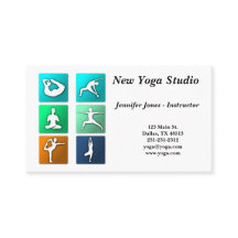 A ioga levanta o cartão de visita