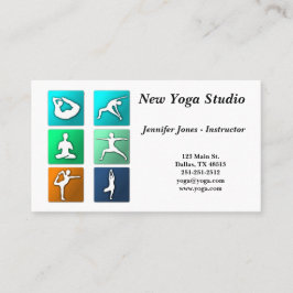 A ioga levanta o cartão de visita