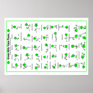 A ioga verde do gatinho levanta o poster