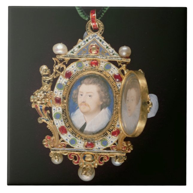 A jóia de Gresley, com os retratos diminutos do (Frente)