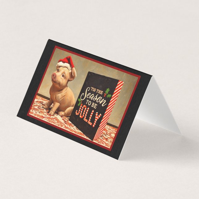 A Jolly Santa Pig - Christmas Fun Card (Frente)