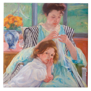 A jovem mãe costurando, Mary Cassatt