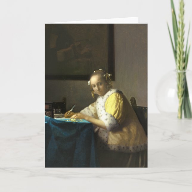 A Lady Escrevendo um Cartão de Saudação de Vazio C (Frente)