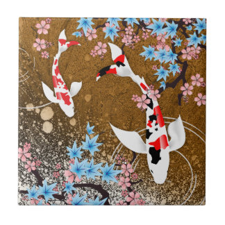 A lagoa de Koi - madeira - japonês projeta o