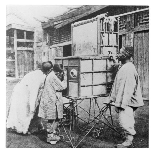 A lanterna mágica, c.1870 (foto de b/w) (Frente)