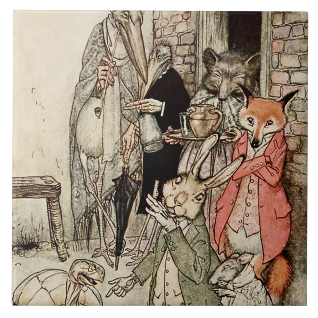 “A Lebre e a Tartaruga” por Arthur Rackham (Frente)