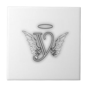 A letra inicial do alfabeto Y do anjo voa o halo