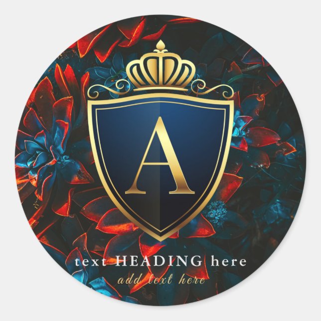 A - Letra Monograma - Adesivo redondo (Frente)