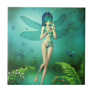 A libélula Flitters azulejo