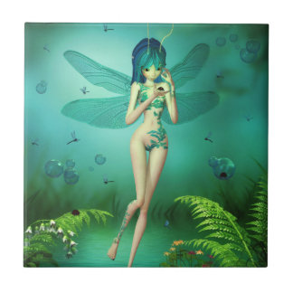 A libélula Flitters azulejo