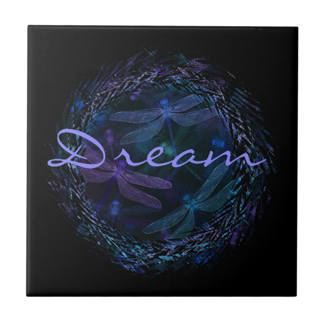 A "libélula sonha" - o azulejo (Frente)