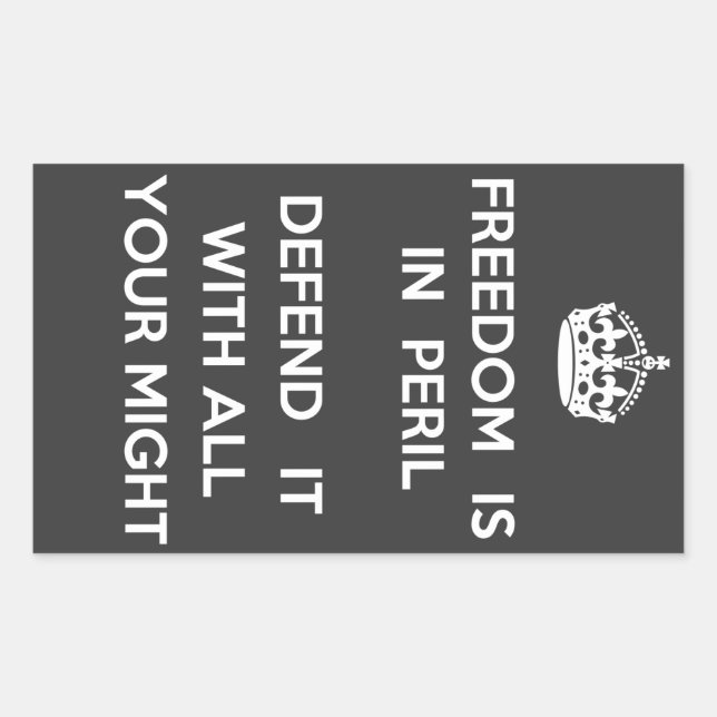 A Liberdade Está No Adesivo De Perigo (Frente)