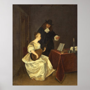 A lição de música - G. ter Borch Fine Art Poster