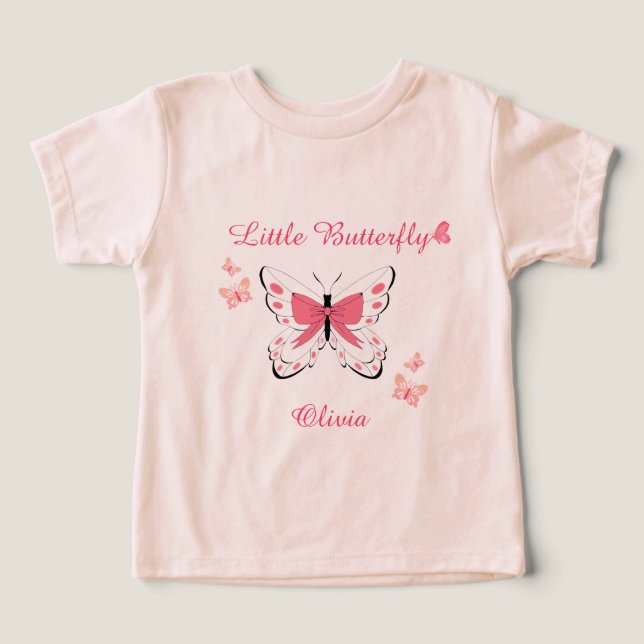 A Little Butterfly Baby Shower Pink Baby Girl  (Design frontal)