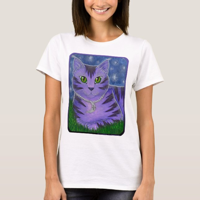 A lua celestial de Astra Stars a camisa da arte T (Frente)