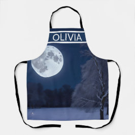 A lua de cheio no Natal Apron