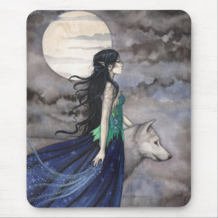 À luz do Wolf Gothic Fantasy Mousepad