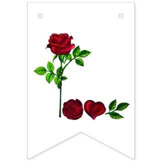 A M O R - Bandeira de Pintassilgo Rosa Romântica P