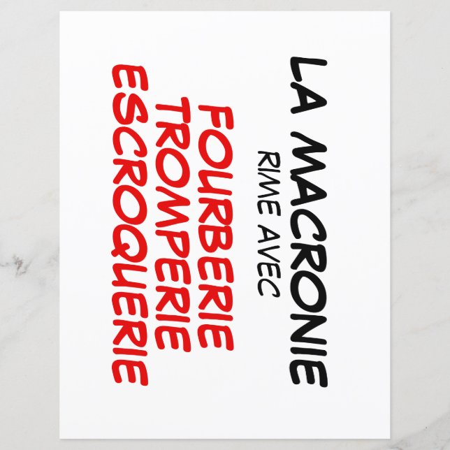 A Macronia Falsidade Trapaça papel (Frente)