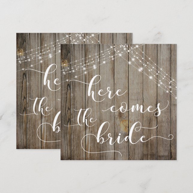 A madeira e as luzes com tempo chegam ao cartão (Frente/Verso)