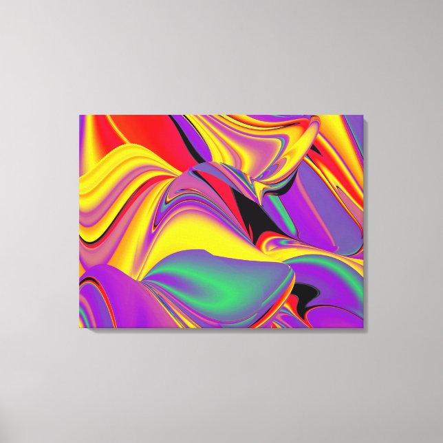 A magia das cores Abstrato 3D Rainbowart Canvas (Frente)