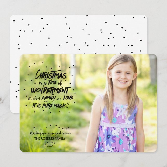 A mágica do Cartão de Férias de Natal (Frente/Verso)