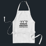 A Maior Filha do Mundo no avental da cozinha da le<br><div class="desc">A maior filha do mundo no avental da cozinha da lei. Cozinhar personalizado e prateleiras para mulheres. Cor branca,  bege ou amarela,  com desenho de coração agudo e tipografia ousada. Boa ideia de presente de aniversário para novo membro da família. Adicione seu próprio texto personalizado opcionalmente.</div>