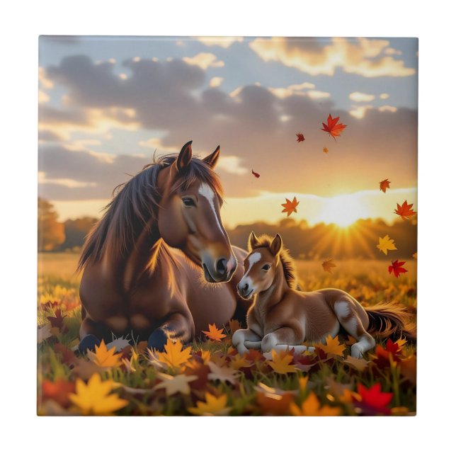 A Mama Horse and her Foal in Autumn (Frente)