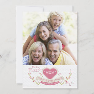 A mamã significa tudo cartão com fotos