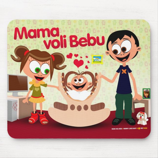 A mamãe ama o bebê (Mama Voli Bebu) MousePad 01 (Frente)