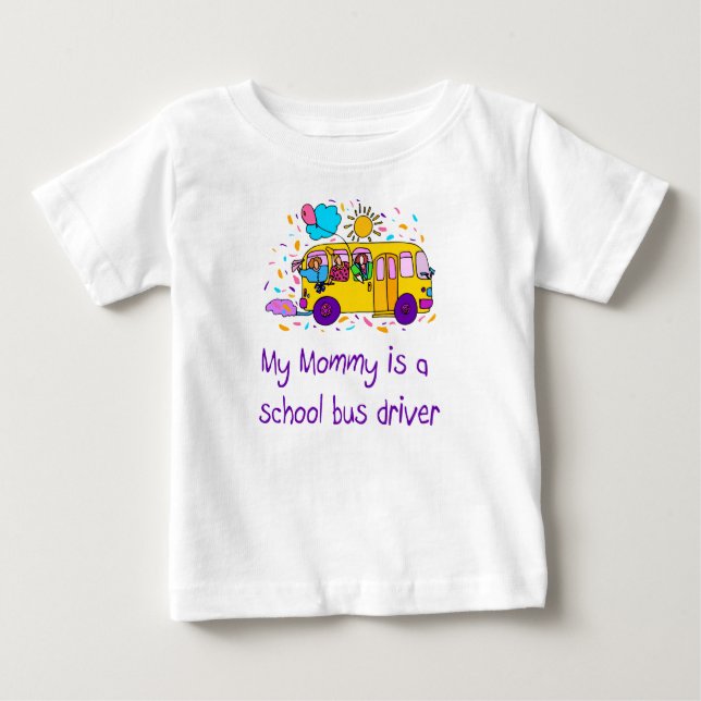 A mamãe é uma camiseta de bebê motorista de ônibus (Frente)