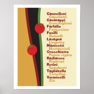 A massa nomeia o poster da arte da cozinha