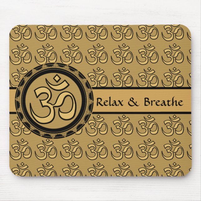 A meditação Mousepad Dourado do OM relaxa & (Frente)