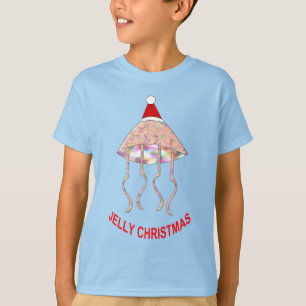 A medusa da festa de Natal caçoa a camisa de T