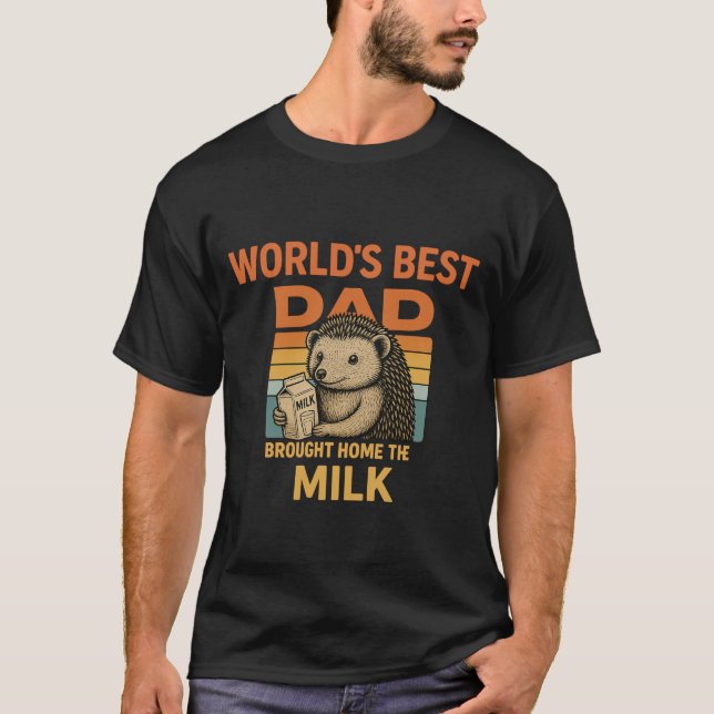 A melhor camiseta de Pai do mundo - Cute Hedgehog  (Frente)