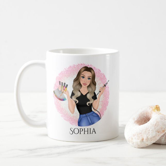 A melhor caneca de café da Nail Tech Ever (Com Donut)
