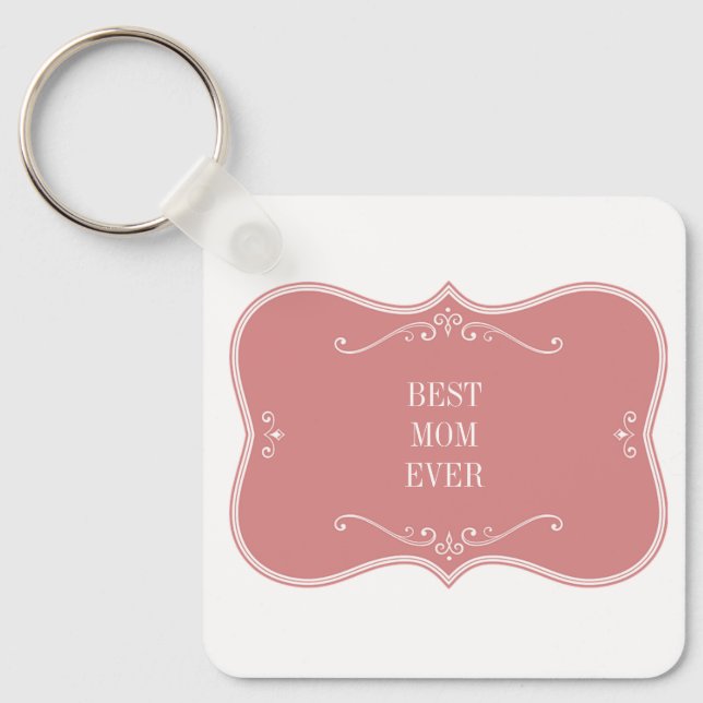 A melhor mãe do mundo, chaveiro cor de rosa (Frente)