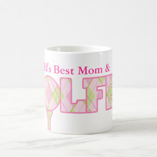 A melhor mãe do mundo e caneca rosa de golfe