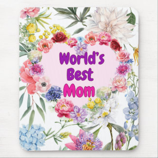 A melhor mãe do mundo - Floral Mousepad para ilumi