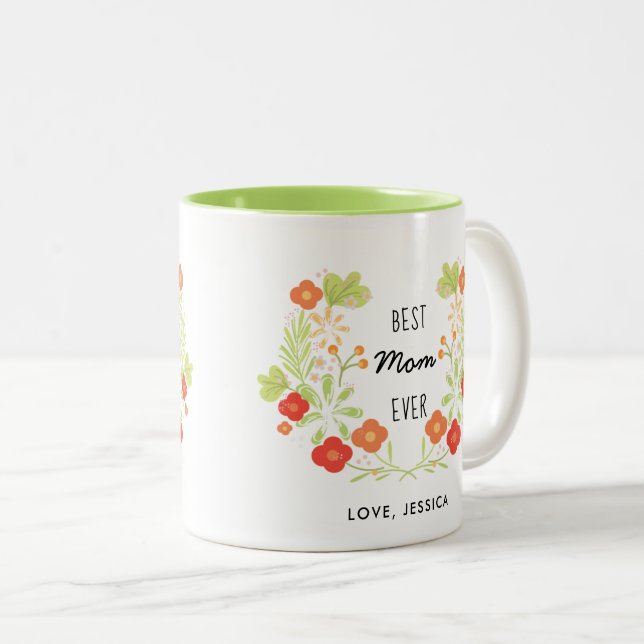 A melhor mãe já fez uma caneca de café de duas not (Frente Esquerda)