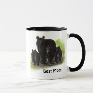 A melhor mamã, mãe, caneca do animal do urso