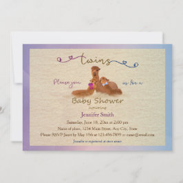 A menina bonito do menino da alpaca junta convites