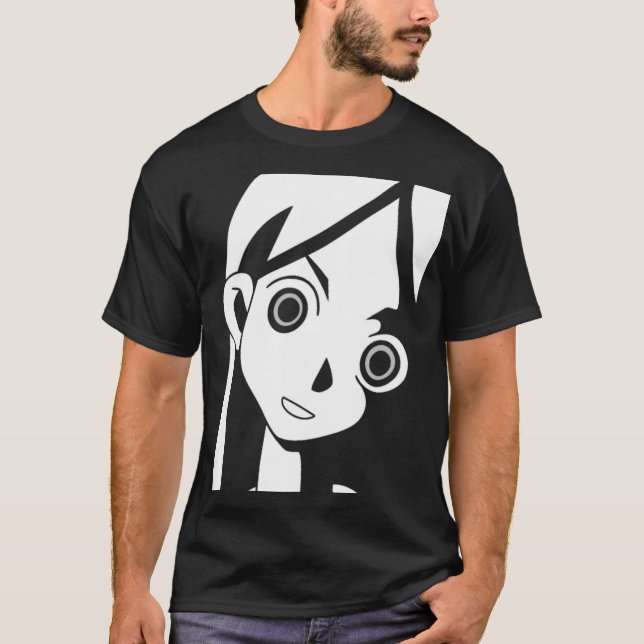 A menina do Anime eyes a camisa de T (Frente)