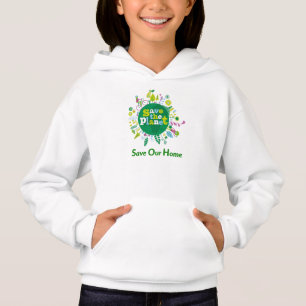 A mensagem "Save the Planet: Save Our Home" (Salve
